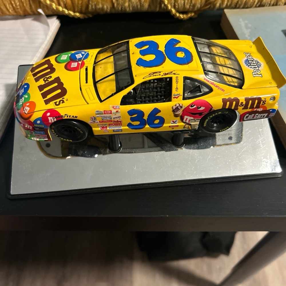 M&M's Yellow and Red Die-Cast Race Car Toy